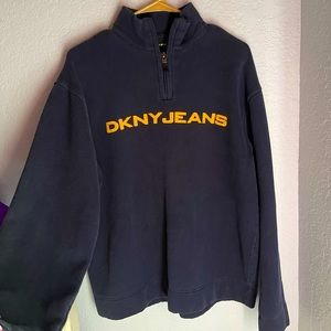 Oversized Vintage DKNY crewneck /quarter zip
